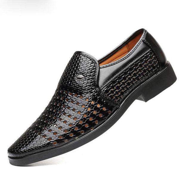 

business shoes men sandals summer loafers mens dress shoes plus size luxury men shoes leather zapatos de hombre de vestir formal4364868, Black