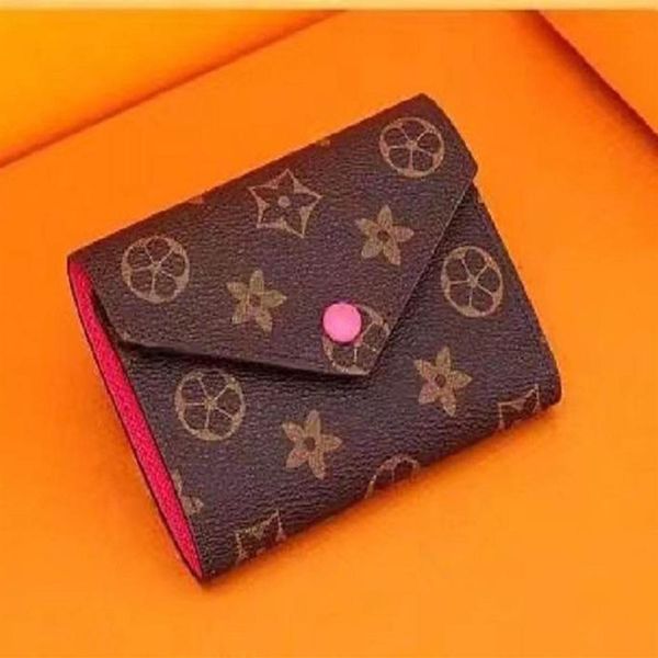 

classic women wallet small card holder designer purse hasp button thin wallets for womens short wallets luxury fashion mini pouch 2776, Red;black