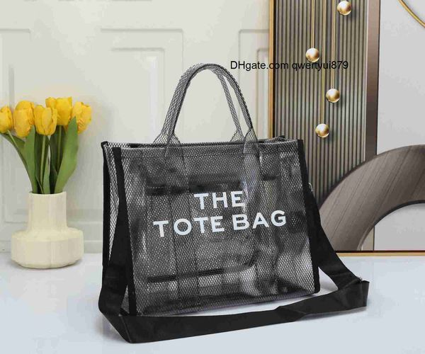

designer totes clear pvc large branded the tote bag designer mesh shoulder purses transparent women jelly hand bag casual beach shopping tot