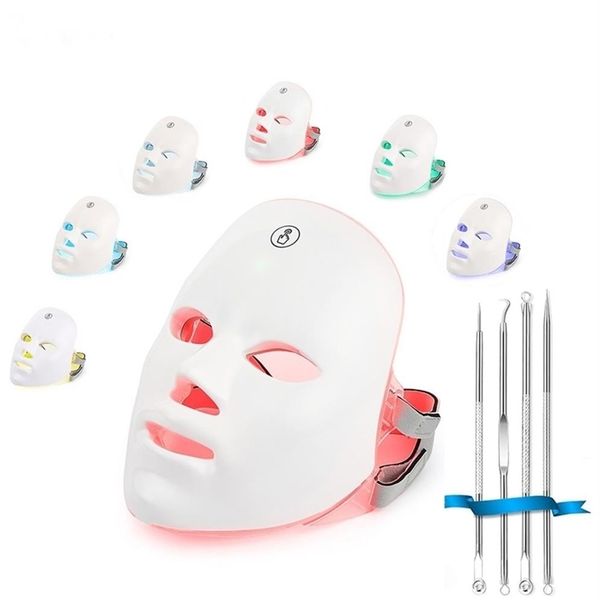 

face care devices led face masks light therapy 7 color pon red light therapy radiofrequency skin rejuvenation mask face care usb c173q