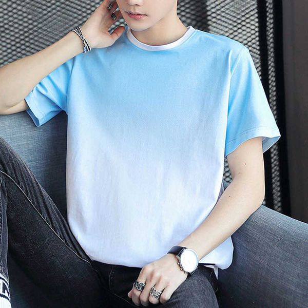 

men's t-shirts fashion o-ne all-match gradient t-shirt men's cloing 2023 summer new loose casual pullovers short sleeve korean tee, White;black