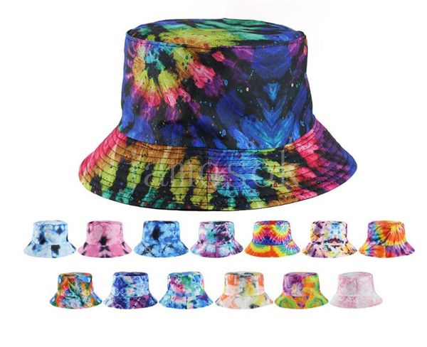 

bucket hat fisherman's hat reversible fishing cap colorful graffiti hip hop creative tie dye men women df194, Blue;gray