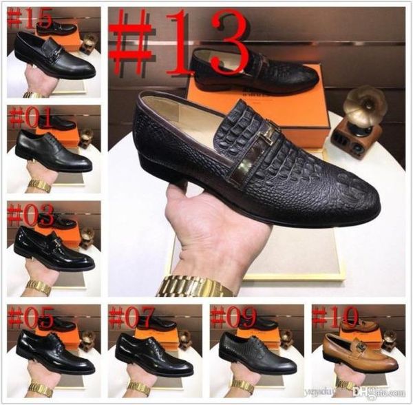 

mm 22model mens luxury dress shoes designer italian slipon loafers for men casual leather shoes moccasin pointed toe male oxford 8958311, Black