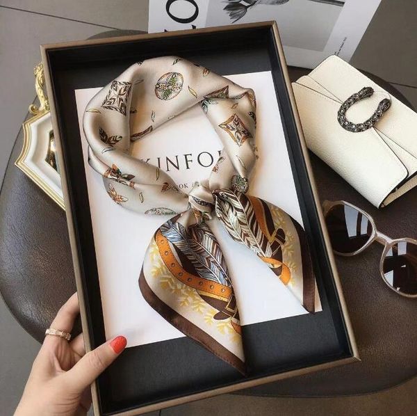 

scarf designer Silk for Women cap shawl Lightweight Square Satin Head Wrap Medium Headband Character Letter Animal Print dot Floral neckerchiefs VC34