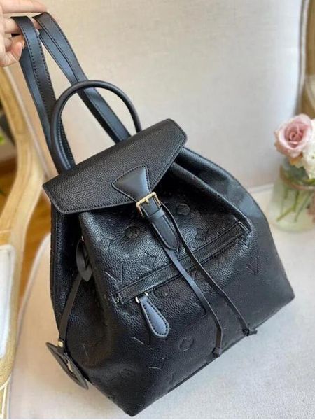 

school bags montsouris mm cross-body backpack elegant women real leather embossing emobss canvas buckle backpack satchel purse shoulder bag