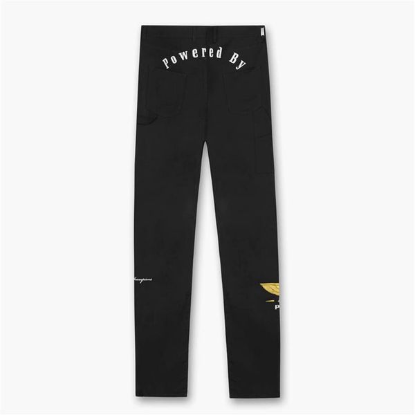 

22ss europe uk lodon embroidery wing logo zipper overall cargo pants high street men women casual trousers2234, Black;brown