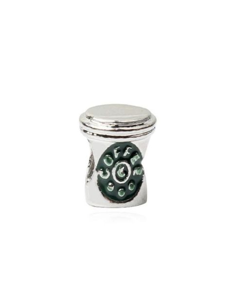 

painted coffee cup charm bead big hole fashion women jewelry european style for diy bracelet necklace bangle panza0071902594972, Bronze;silver