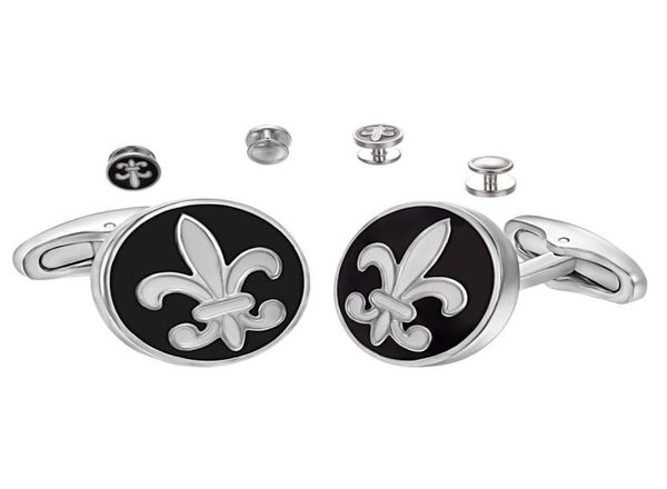 

yoursfs 6 pairsset black circle cuff links set fashionable wedding men039s luxury christmas anniversary holiday gifts5216552, Silver