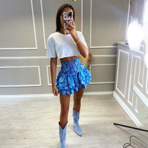 

skirts fandy lokar elastic waist printed slim skirts women fashion cascading ruffle skirt women elegant mini skirts female ladies 230420, Black