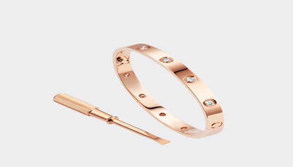 

bracelets designers love screw bracelet bangle 10 diamond charm jewelry menwomen titanium steel goldplated never fade not allerg5579345, Black