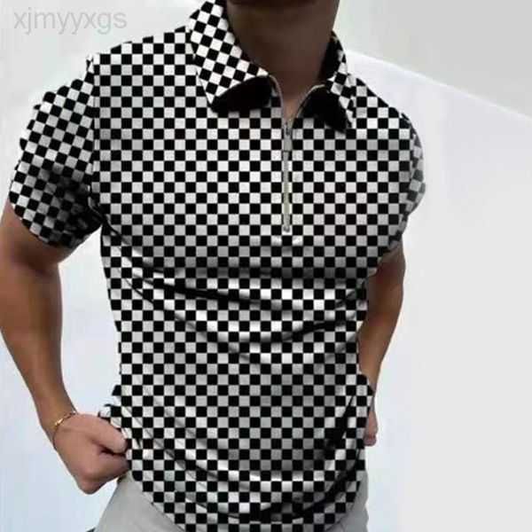 

men fashion t shirts trendy tees polo with printing mens summer casual breathable clothing asian size 924io, White;black