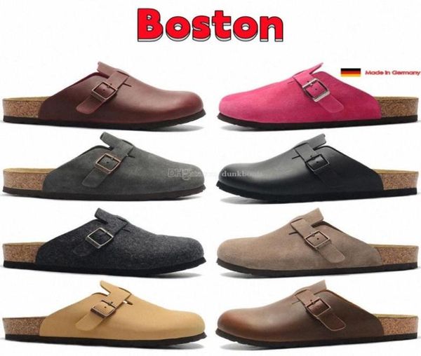 

boston birkin slippers for women men german arizona mayari cork flat fashion sandales suede leather slipper beach soft sandals cas4577482, Black