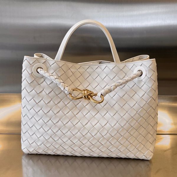 

10a quality bv's andiamo tote bags leather weaving underarm bag white color shoulder bag cover soft sheepskin work crossbody bag fesign, Black;red