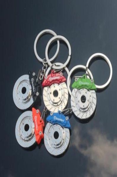 

new automobile brake spin disc brake calipers shape pad key chain keychain key ring car auto fashion accessories4628159, Silver