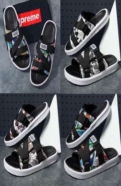 

designer men canvas shoes slides summer beach indoor flat g sandals slippers house flip flops with spike sandal9810054, Black