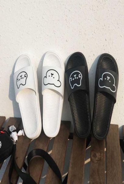 

slippers women summer kawaii shoes platform 2021 sandals flat flip flops couple slides rubber cute house bedroom bathroom korean h2434903, Black