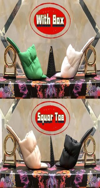 

luxury dress shoes italy squar toe downpadded keira mules women designer slipper 105cm high heels shoes white black beige green 5386942