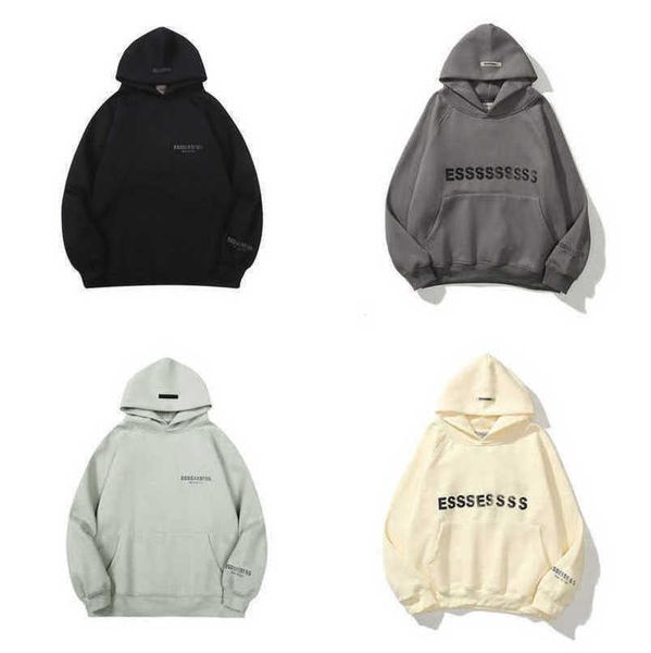 

fashion luxury men's sweatshirts essss entials tracksuits letter hoodies men women sportswear hooded pant coat sweater pullover couple, Black