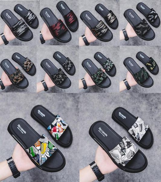 

men039s shoes sandals and slippers street hiphop sports tide brand personality word slip nonslip indoor and outdoor we2186264, Black