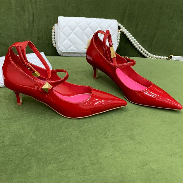 

2023 elegant design ladies dress shoes high heels bing slippers sandals crystal strap stiletto pointed toe party wedding eu35-40 -356, Black