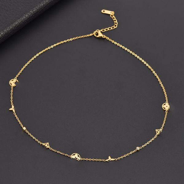 

elegant brand clover pendant stainless steel necklace bracelet for gift, Silver