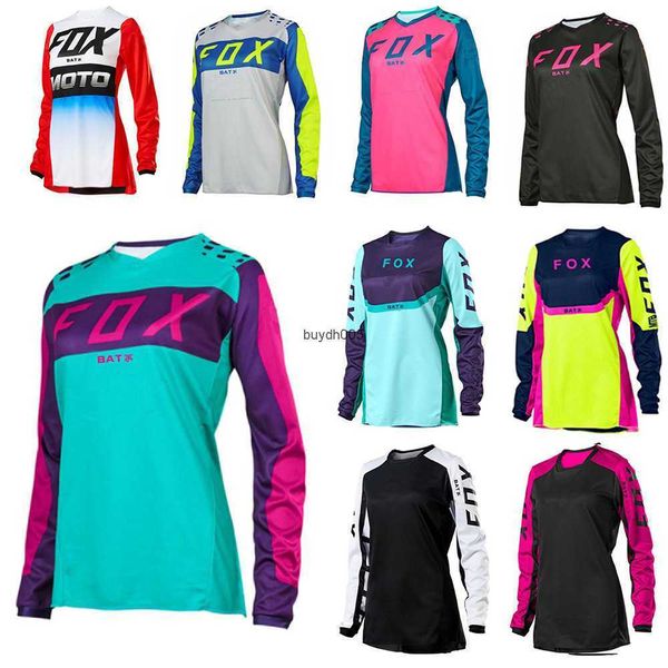

men's t shirt 2023 new style women's mtb bat fox downhill jersey motorcycle motocross bike quick dry breathable cycling jersey, White;black