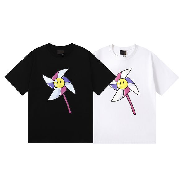 

men's t-shirt short sleeve trend designer sports casual women's t-shirt summer cotton casual windmill pattern short sleeve clothin, White;black