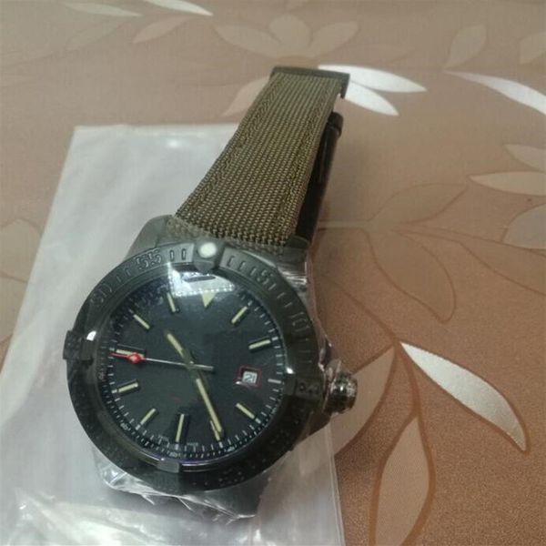 

2020 luxury watch mechanical automatic black dial titanium nylon strap v1731110-bd74gcvt 44mm fashion mens wristwatches new versio160v, Slivery;brown