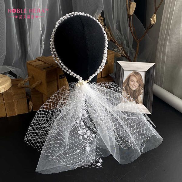 

wedding hair jewelry bridal pearl veil adjustable mesh belt hair accessories wedding headband headdress wholesale w0419, Slivery;golden
