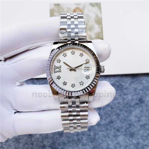 

couple diamond watch 41/36mm automatic 31mm/28mm quartz watch sapphire waterproof date just wristwatches mens luxury limited stainless steel, Slivery;brown