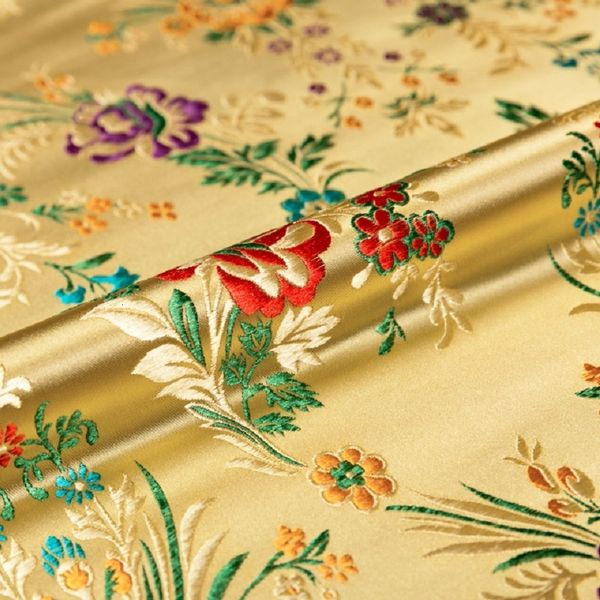 

fabric brocade jacquard flowerpattern damask fabrics for silk satin dress sewing cheongsam and kimono diy designer patchwork material 230419, Black;white