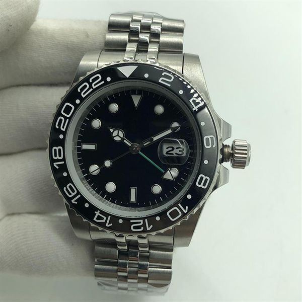 

2020gmt men's montre de luxe watch ceramic ring all stainless steel super luminous 5atm waterproof sapphire glass automatic m290w, Slivery;brown