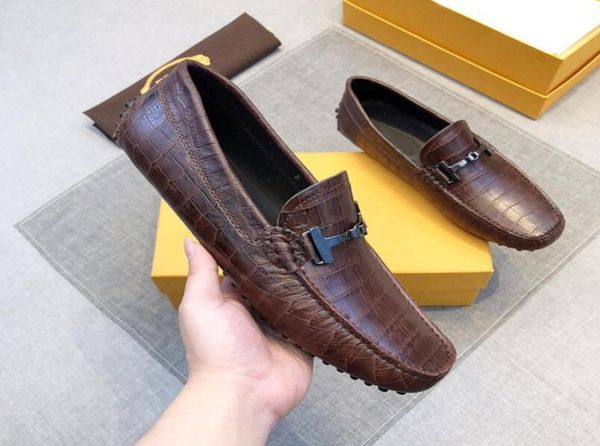 

orignal box luxury t0d mens single business dress gentleman casual britain 100 genuine leather wedding drive loafers shoes size1021651, Black