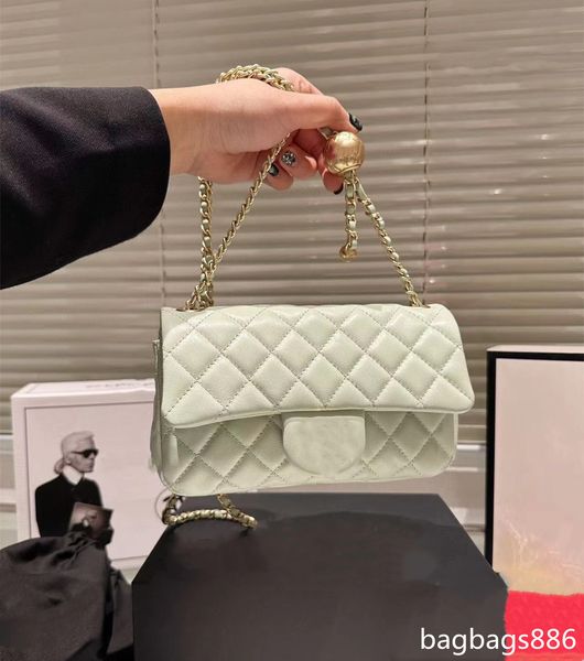 

woman leather golden designer classic small flap bag bag of sheepskin sewing gold/silver metal hardware matelasse chain crossbody shoulder h