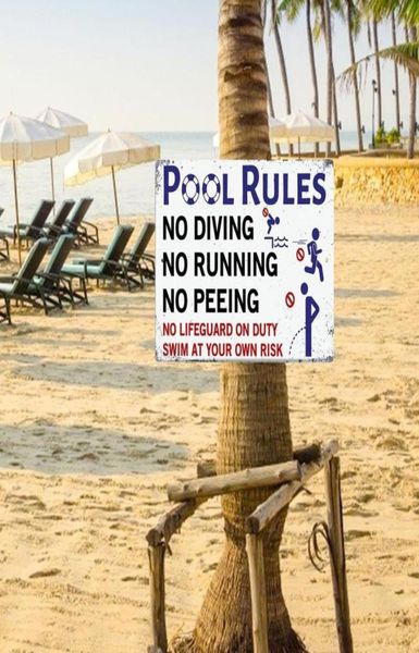 

pool accessories signs rules sign with graphics metal vintage road tin plates decorative plaque 12x8 yj2493349