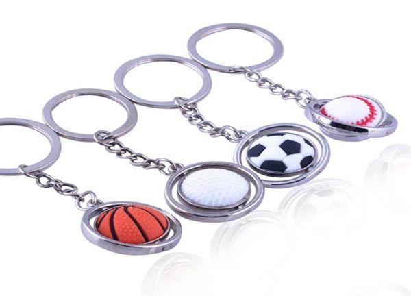 

stainless steel sports keychain pendant fashion football basketball golf keychains luggage decoration key ring creative gift9067720, Silver
