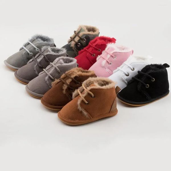 

first walkers baby snow boots shoes boys girls crib winter warm cotton anti -slip rubber sole born toddler