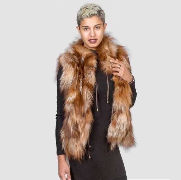 

fur ladies genuine fox fur waistcoat silver fox fur vest 100% fox fur coat winter warmth fashion european street style, Black