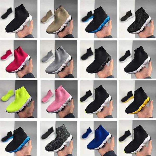 

toddler shoe paris speed triple-s shoes vintage boy girl youth childrens casual sneakers black white red socks boots platform stretch knit 6