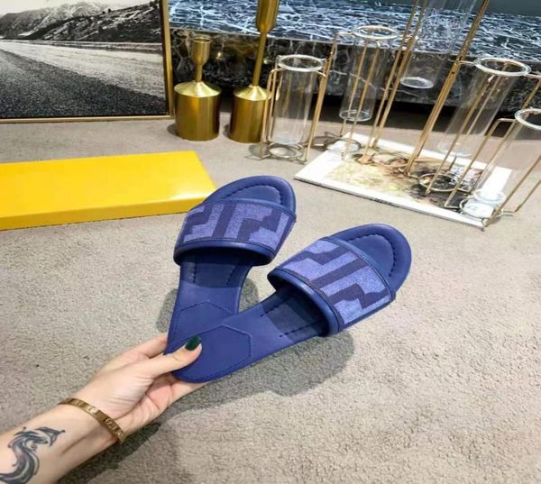

fashion ladies flat sandals designer letters wide bottom comfortable lazy drag black allmatch outdoor beach flip flops large size8983973