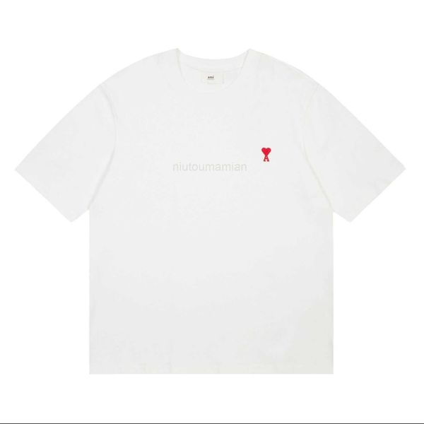 

t shirts for men women approved quality short sleeve t-shirt embroidered big love summer couple clothes men's and amis women's ame, White;black