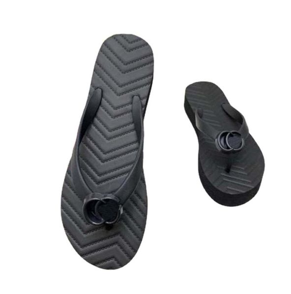 

luxury slippers brand designer women ladies sandals made of water platform rubber sole materials fashionable lovely sunny bea1901472, Black