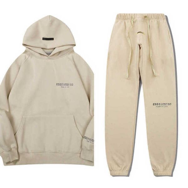 

luxury men's classics sweatshirts essss ential tracksuits letter hoodies men women sportswear hooded pant coat sweater pullover couple, Black