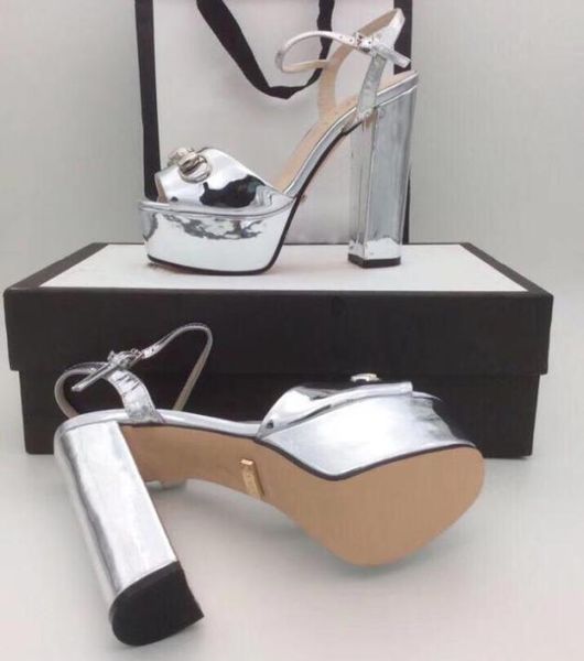 

2022 explosion sandals full cow skin lacquer fabric full package 8 color and high 13cm water table 4cm the most comfortabl size7259565, Black