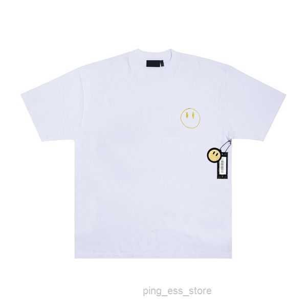 

men's t-shirts drew short basic t shirt for men and women couple tees smiley face printing oversize version star sleeve fashion trendy, White;black