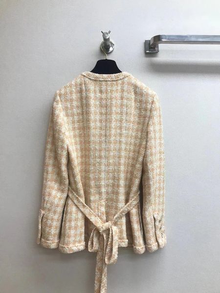 

chan new 2023 women's brand jacket classic fashion high-end autumn winter chains logo tweed coat leisure spring coats overcoat cardigan, Black;brown