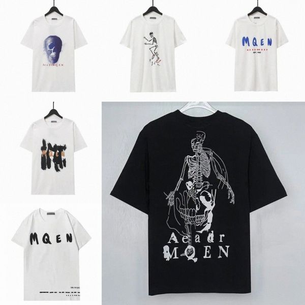 

mcqueens t shirt designers summer mens womens tees fashion man s casual chest letter shirt luxurys clothing street clothes tshirts u6yf#, White;black