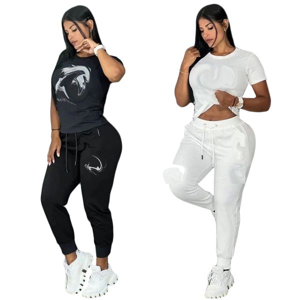 

women's two piece pants 2023 spring/summer fashion temperament commuter diamond women's set designer brand women's set, White