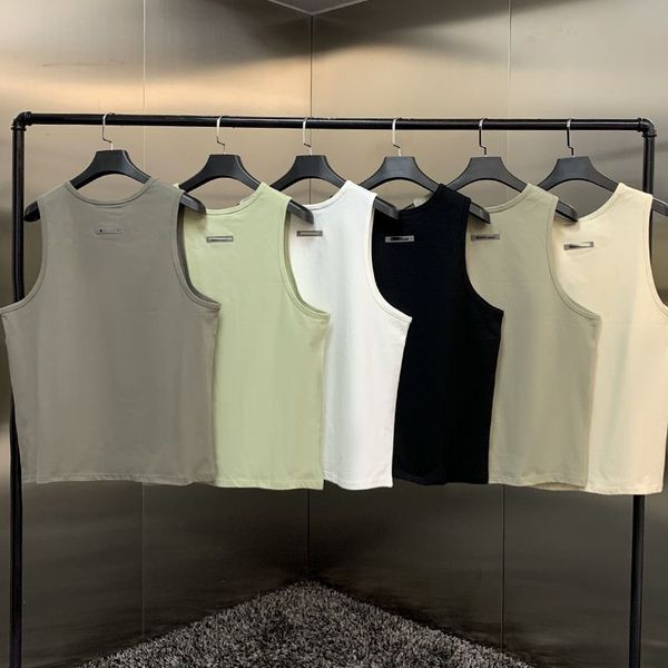 

men's t-shirts tank cotton sleeveless ess off shoulder vest summer casual mens clothing loose gym fitness round neck man sport, White;black
