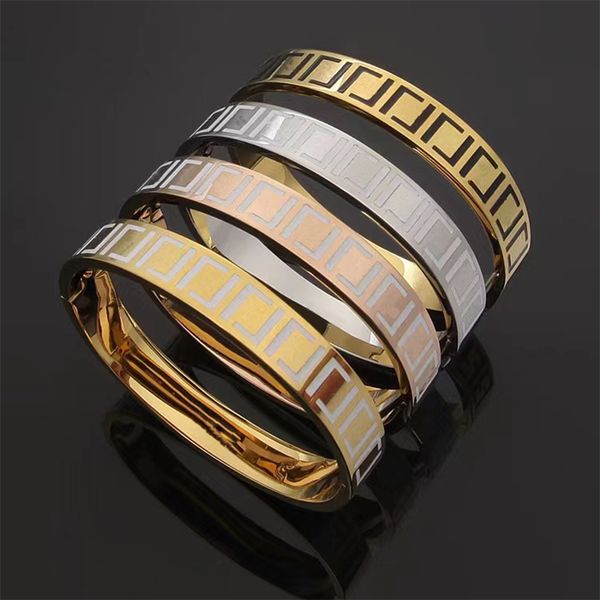 

brand new f-line oil drop bangle bracelet fashion classic black and white letter designer bracelet for women's luxury jewelry